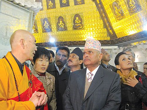 TOUR TIME: President Ram Baran Yadav visited Famen Temple in Xi'an, in China's Shaanxi Province. He is scheduled to take part in the concluding ceremony of Shanghai Expo 2010, and will meet the Chinese Premier Wen Jiabao during his week-long visit to China.