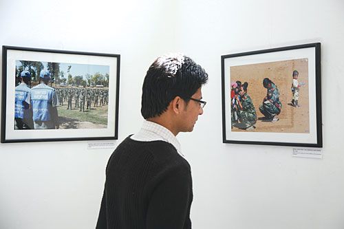 PICTURES SPEAK: UNFPA and the Forum for Women, Law and Development marked the 10th year of UN Resolution 1325, on women's roles in maintaining peace and security, at the Nepal Art Council, Thursday.