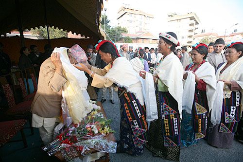 WELCOME TO THE PARTY: Caretaker PM Madhav Kumar Nepal hosted a tea party for the festive season on Tuesday at his residence. Nearly 6,000 invitees attended the party.