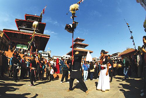 HAPPY NEW YEAR: The Newar community in Kathmandu participated in a rally to celebrate Nepal Sambat 1130 on Sunday. The rally concluded at Basantapur Darbar Square.