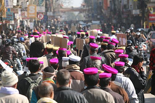 UNITED IN LANGUAGE: The management committee of the International Maithili Conference organised a rally of Maithili language speakers on Wednesday.