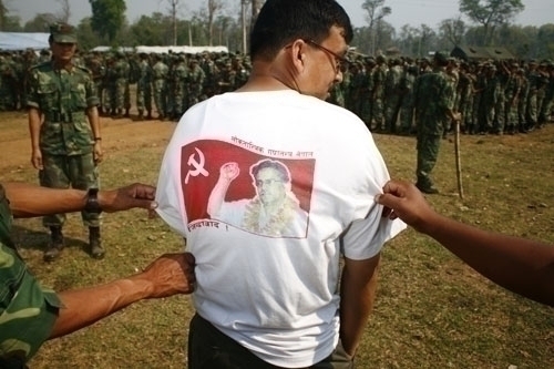 LOVE THAT T-SHIRT: A Maoist supporter at the Shaktikhor Cantonment. More than anyone else, it was the Maoists leadership itself that was shocked by their win. Now comes the difficult part: to deliver on promises made.
