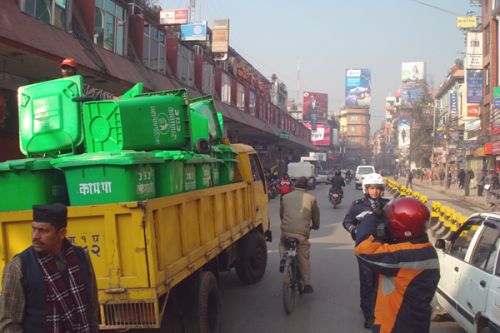 USE ME: Forty dustbins were placed in various points of Thamel under a cleaning initiative of Thamel Tourism Council and Kathmandu Metropolitan City.