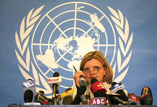 NOW LET'S SEE: Outgoing UNMIN Chief Karin Landgren addresses her final press conference, New Baneswor, Monday