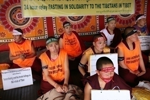 PROTESTS RESTART: Buddhist monks on Monday evening at Swayambhu restarted protests they had postponed for the duration of the elections.