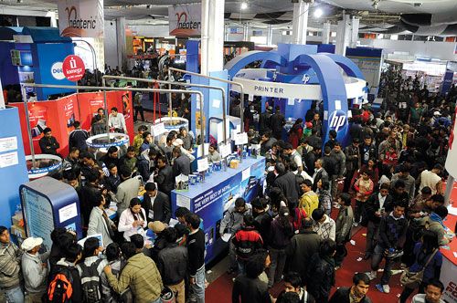 IT'S A HIT: The Saturday crowd at Broadlink CAN InfoTech 2011, which featured stalls of over 300 IT related companies and products.