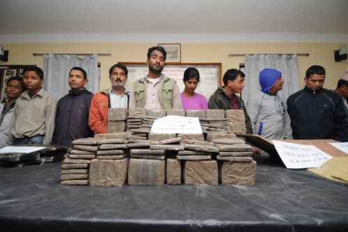 HEAVY CATCH: The Narcotic Drug Control Law Enforcement Unit arrested 14 people in three different cases recently, with a total of 208.6 kgs of narcotic drugs worth over Rs 4.1 million.
