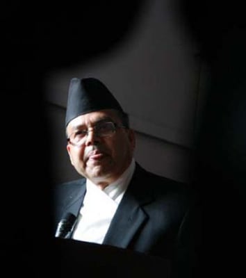 Prime Minister Jhala Nath Khanal faces the media following a program organised on the 56th anniversary of the Federation of Nepali Journalists, Wednesday