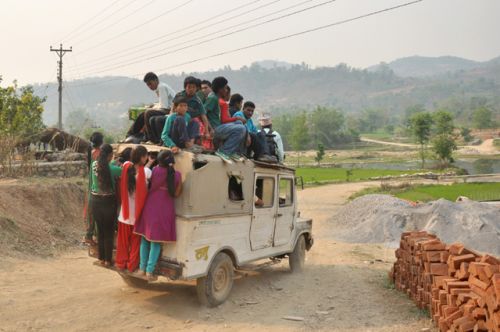 HOUSE FULL: A vehicle heads to Swar from Talghari, Gandaki District, on Tuesday.