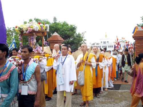PRAYERS FOR PEACE: Devotees celebrate the 2555th Buddha Jayanti in Lumbini on Tuesday.