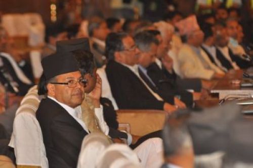 WAIT'S NOT OVER: PM Jhala Nath Khanal in CA. The house has not been able to pass the extention proposal although it has already been tabled due to the Madhesi parties' demand for PM's resignation.