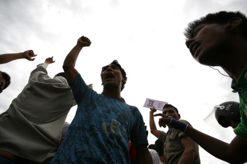CARE ABOUT US: A strike by disqualified PLAs at Koteshwor on Monday morning, in demand of relief packages promised by the Government and the Maoists. Over 4,000 Maoist combatants were disqualified by the UNMIN during the verification process.