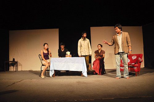 DIFFERENT VIEW: Pulbata Herda, adapted from Arthur Miller's A View from the Bridge, being staged at Rimal Theater, Gurukul, on Tuesday.