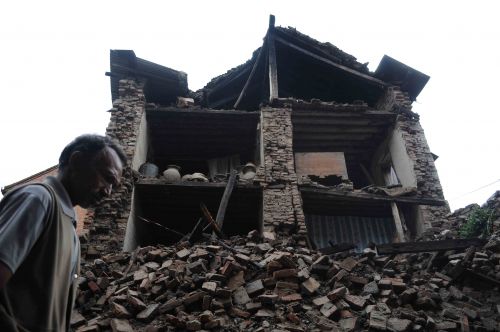 QUAKE EFFECT: A house in Bhaktapur destroyed after the 6.9 magnitude earthquake on Sunday.