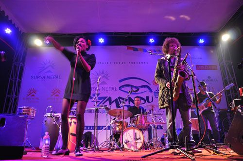 FEEL THE JAZZ: The Window Seat, a band from India performs at the finale show of Jazzmandu in Kathmandu on Tuesday.