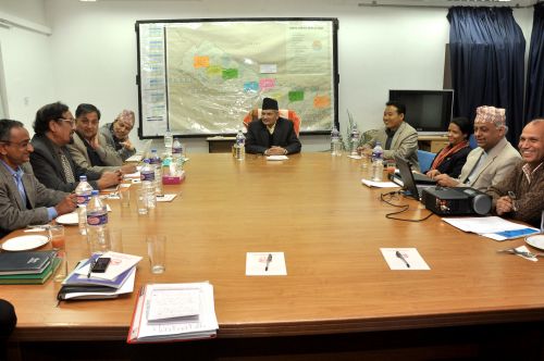 HALFWAY THROUGH: PM Baburam Bhattarai at a meeting of the Special Committee that approved the rehabilitation package for ex-Maoist combatants, Monday. The decision makes way for the categorization process of 19,000 Maoist fighters. Parties, however, are still divided over whether to recognize the present ranks and qualifications of the fighters or not.