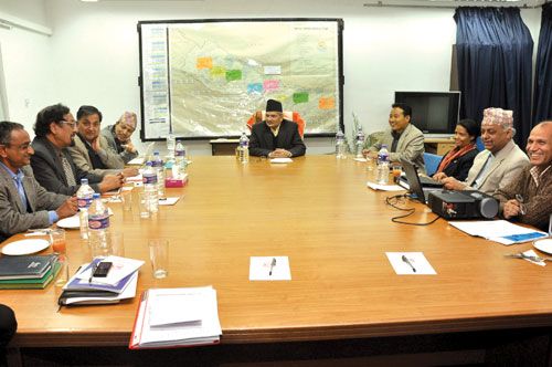 HALFWAY THROUGH: PM Baburam Bhattarai at a meeting of the Special Committee that approved the rehabilitation package for ex-Maoist combatants, Monday. The decision makes way for the categorization process of 19,000 Maoist fighters.