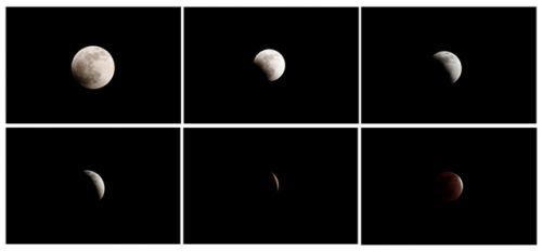 MOONWALK: The lunar eclipse progresses slowly from 6.30 pm on Saturday, moving almost to total dark phase, and then recedes. This is the last lunar eclipse of 2012 and no total lunar eclipse has been predicted in 2012 and 2013. Picture taken through multiple exposure.