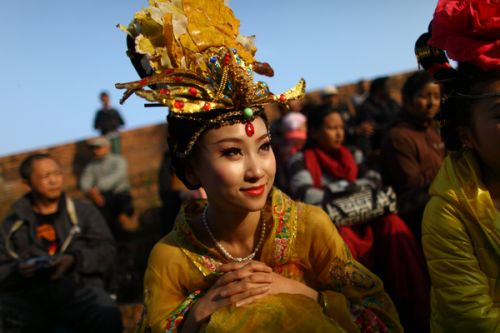 COMING SOON: A Chinese dancer waits for her turn at the 5th China Festival, organised at the Academy Hall on Wednesday. The Festival was organised by the Chinese Embassy.