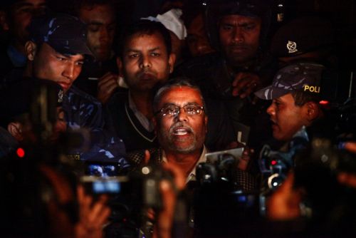 CONVICTED: Jaya Prakash Gupta talks to journalists after the Supreme Court slapped one and half year jail term and Rs 8.4 million fine on him for corruption. Gupta is the first sitting minister to get convicted of corruption, his CA membership and ministerial post have both been scrapped.
