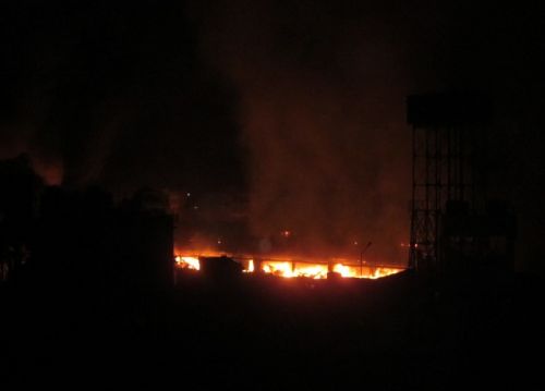 FIRE FIRE: Fire engulfs Kalimati Vegetable Market on late Saturday evening, cause not known yet. At least three petrol pumps are located in the area.