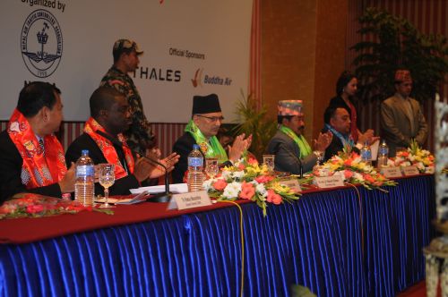 CLAP CLAP: PM Baburam Bhattarai at the conference of International Federation of Air Traffic Controller Assistants in Kathmandu on Monday.