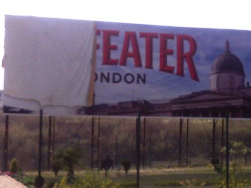 BUFFEATER: A billboard advertising Beefeater Gin near Tribhuvan International Airport has the 'beef' part hidden after protest from Hindu groups.