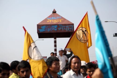 OUR TURN: Protest rally of National Kirat Liberation Front at Koteshwor, Kathmandu, during the second day of the banda called by Nepal Federation of Indigenous Nationalities, demanding identity-based federalism.