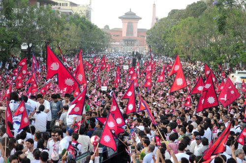 ALL FOR ONE: Thousands gather at Darbarmarg on Wednesday to the call for social harmony, in a rally coordinated by Federation of Nepalese Chamber of Commerce and Industries (FNCCI).