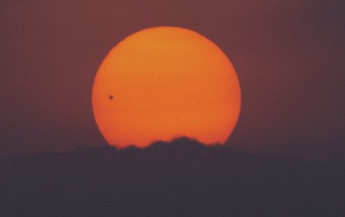 ASTRONOMICAL TRANSIT: The planet Venus passes across the face of the sun, as seen from Ramkot, Kathmandu, on Wednesday morning. Such transit will not reoccur until 2117.