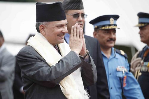 WELCOME BACK: PM Baburam Bhattarai arrives in Kathmandu on Monday after his trip to Brazil to attend Rio+20, the UN Conference on sustainable development.