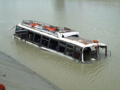 TRAGIC FALL: A bus ferrying Indian tourists met with an accident and plunged into the Gandak canal in Nawalparasi on Sunday, killing 39 passengers. The bus was ferrying Indian tourists.  PIC