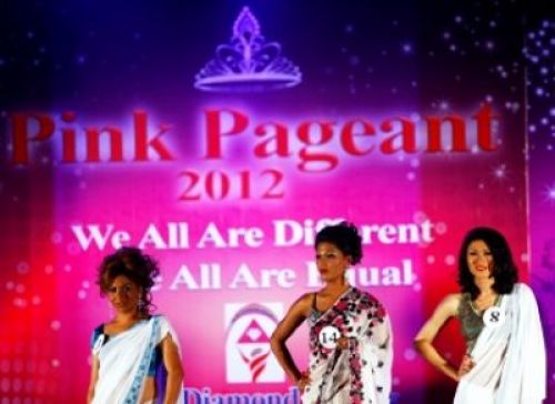 IN THE EYE OF THE BEHOLDER: Transgender participants during the Pink Pageant competition at Naachghar on Sunday.
