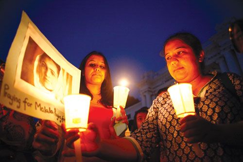 CANDLE IN THE WIND: Youth Action Fund Nepal organised a candle light vigil to wish Malala Yousafzai a speedy recovery in Basantapur on Monday evening. The Pakistani girl who advocates for education was shot by the Taliban and is undergoing medical treatment in England.