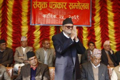 YES WE CAN:15 opposition parties, including the NC and UML unveil their protest program against the Bhattarai-led government at UML party office in Balkhu on Saturday.