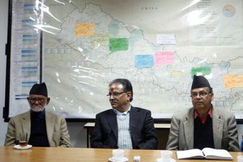 TEA PARTY: Nepali Congress party agrees to propose a Prime Minister candidate soon after meeting with UCPN (Maoist) and CPN-UML, at New Baneshwar on Tuesday.