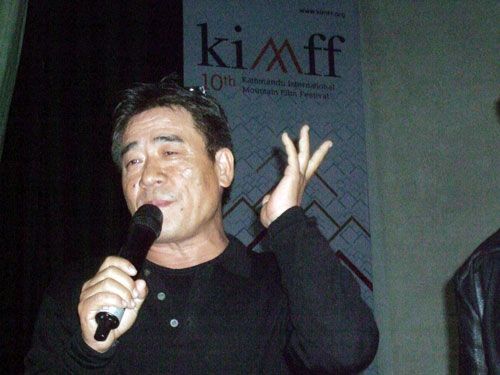 WINNER-TALK-ALL: Kesang Tseten, director of Who Will Be a Gurkha and winner of the first prize and the audience award at the Kathmandu International Mountaineering Film Festival, interacts with the audience at City Hall on Saturday after the screening of his documentary.