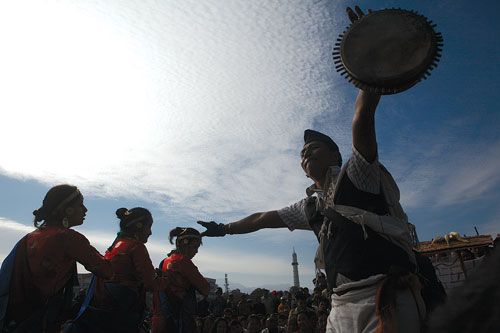 INSPIRATION: Gurungs perform a traditional Ghatu dance in Tundikhel on Sunday afternoon as the community celebrated its new year.
