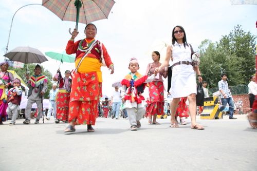INDIGENOUS DAY: Members of Nepal's indigenous community at a rally in Kathmandu to commemorate World Indigenous Peoples' Day on Saturday.