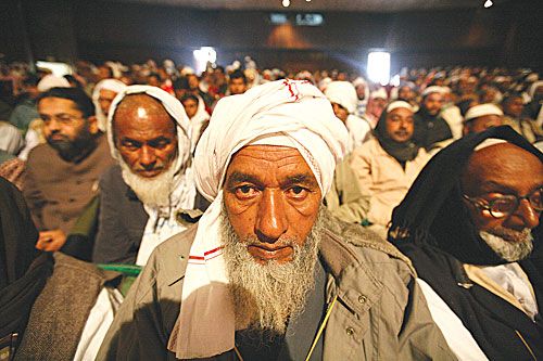 HOLY TRAIL: Nepali Muslims attend a function in Kathmandu to bid farewell to 476 pilgrims who left for the holy city of Mecca for Hajj, which starts next month.
