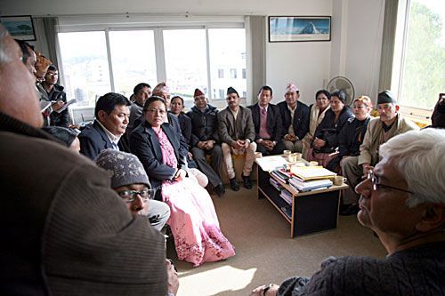 UNITED AGAINST: Leaders of NC and UML visited the Himalmedia office on Sunday after the attacks. They expressed solidarity in the fight for press freedom. The UML also boycotted the meeting with the Maoists.