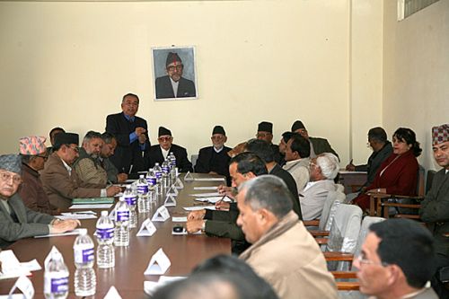 OPPOSITION PLAY: The NC called on an all-party meeting on Monday to gather support against the ordinances promulgated by the Maoist government. Twenty-five parties were present at the meeting which was held at the NC party office in Sanepa. Meanwhile Vice President Parmananda Jha has commented that there is nothing wrong with government bringing in the ordinances.