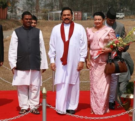 FROM THE ISLAND: Sri Lankan President Mahinda Rajapaksa arrived in Kathmandu on Monday for a three-day state visit. He is being accompanied by his wife Shiranthi Rajapaksa and other high-level Sri Lankan delegates. Foreign Minister Upendra Yadav received the President and his team at the airport.