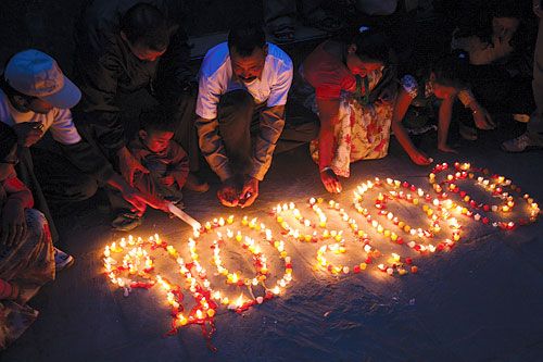 HARD FACTS: Activists and locals lobby for improvement of water quality to mark World Water Day at Swayambhu Nath on Wednesday. At least 10,500 children die annually due to unclean drinking water in Nepal.