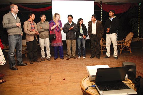 THE BEEB TRIUMPHS: The drama team of BBC World Service Trust, Nepal celebrates in Kathmandu after winning best non-English production and best team at the BBC Global Reith Awards in London earlier this month for their radio play Katha Mitho Sarangiko.