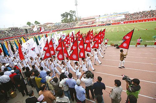 POLITICAL GAMES: Following an 11-year lapse, the Fifth National Games opened on Monday. PM Pushpa Kamal Dahal directed the Sports Council to include the PLA team, prompting the Nepal Army Club to withdraw from the games.