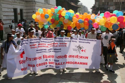 UNITED IN SERVICE: A rally on Friday marched around the Valley till Basantapur to mark the World Red Cross Day.