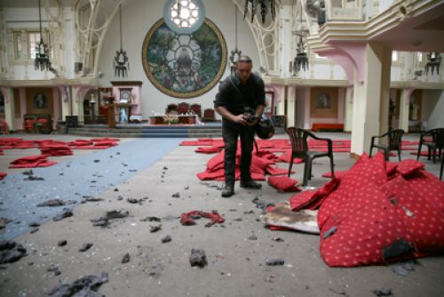 KEEP THE FAITH: A bomb exploded at the Assumption Church, Dhobighat on Saturday morning, killing two and injuring 15. The involvement of the Hindu extremist group Nepal Defence Army has been suspected.