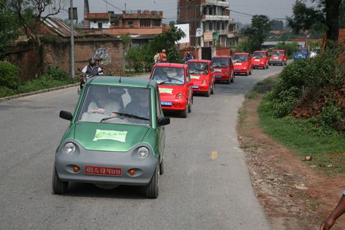 RALLY WITH A CAUSE: Electric cars, bikes and three-wheelers set on a ride from Maitighar Mandala to Sagha, Banepa as they participated in the Spinal Injury Eletric Vehical Rally. The rally was organised in support of Spinal Injury Rehabilitation Centre.