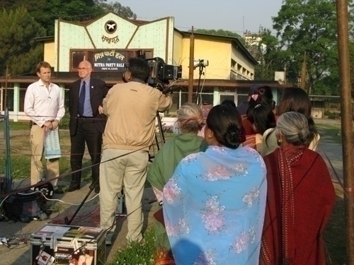 LIVE ON CNN: UNMIN chief Ian Martin at an election booth in Patan on Thursday morning speaking live on CNN.